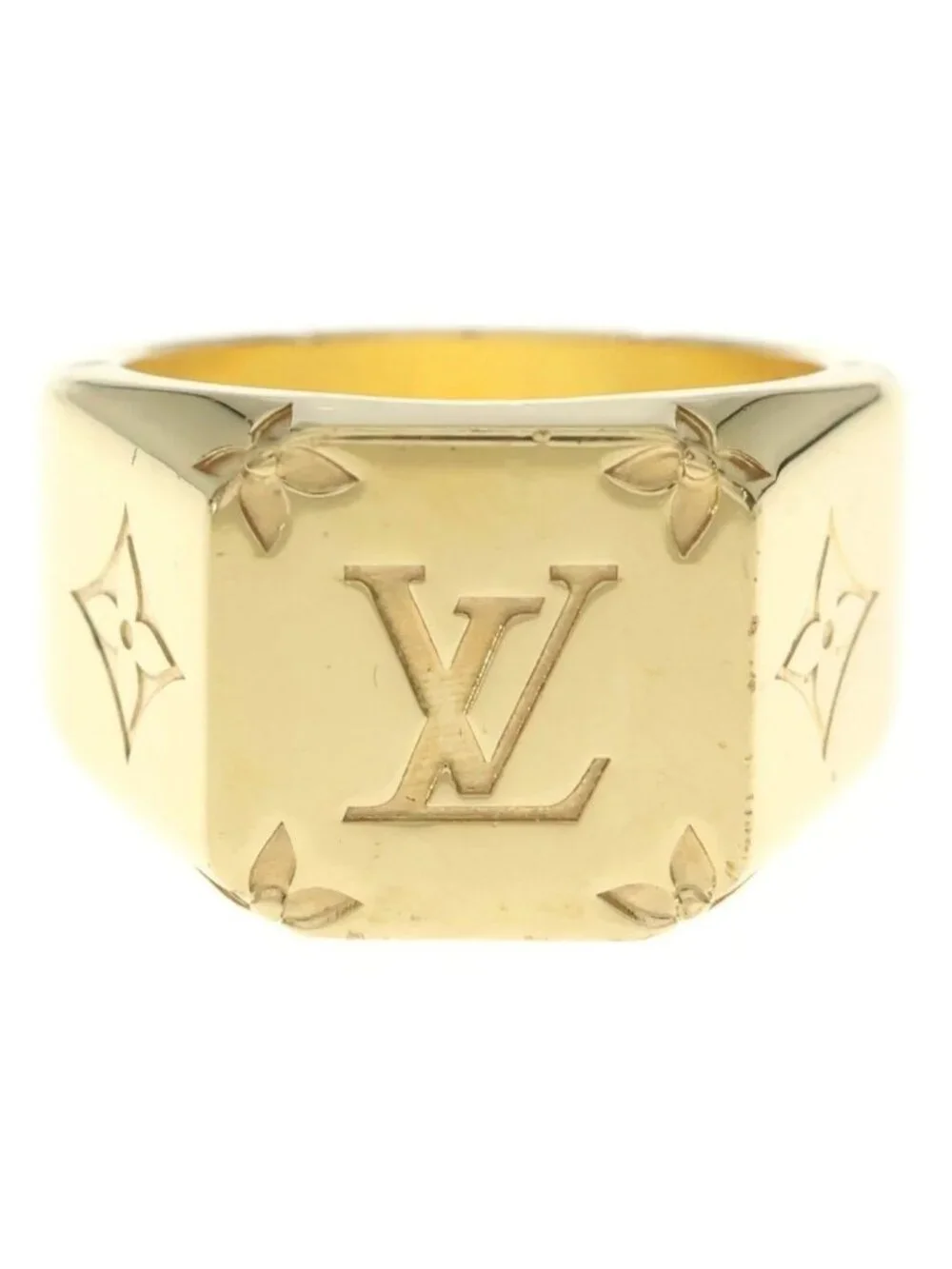 Louis Vuitton Signet Ring Monogram Gold